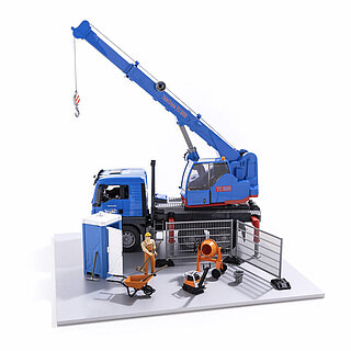 bworld Construction Set and BRUDER MAN TGS Crane Truck (BRUDER Spielwaren GmbH + Co. KG)